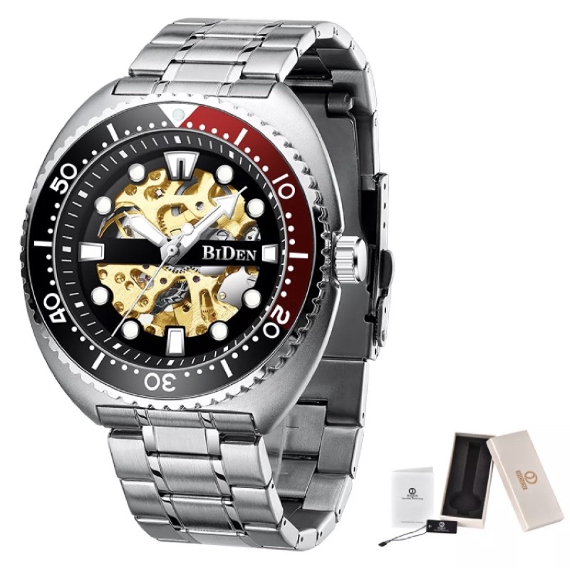 Jam Tangan Pria Automatic Turtle Cola Stainless Steel Biden Original