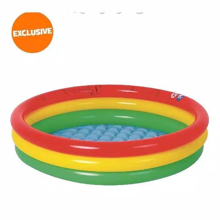 17387 Kolam Renang Anak Pelangi 3 Ring Pool Premium size 100 x 22 cm