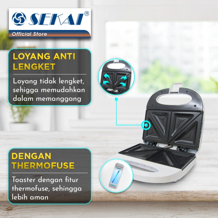 SEKAi Toaster Roti TS891 Pemanggang Roti TS 891 Sandwich Toaster