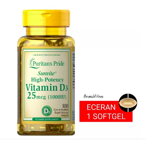 Puritan Vitamin D3 1000iu Eceran 1 Softgel HALAL