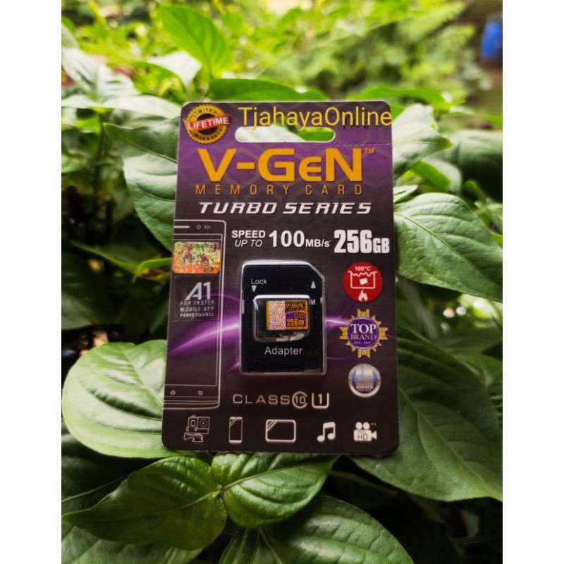 MicroSD V-Gen Turbo 256GB Class10 Memory Card Original Adaptor