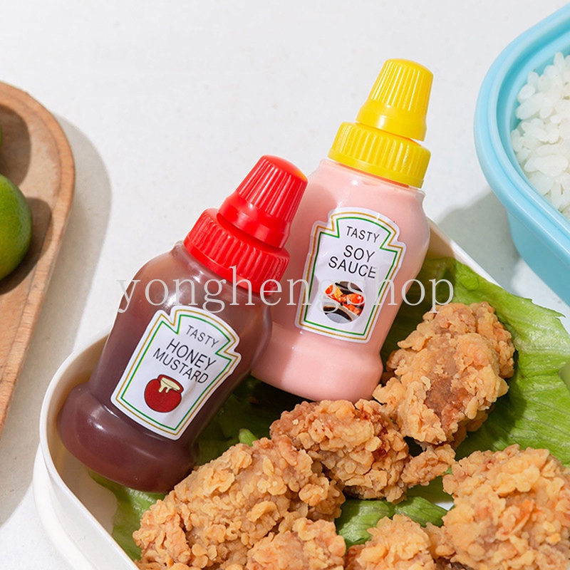 2 / 3 Pcs / Set Botol Wadah Bumbu Saus Tomat Salad Dressing Bento Makan Siang Mini Portabel Untuk Dapur