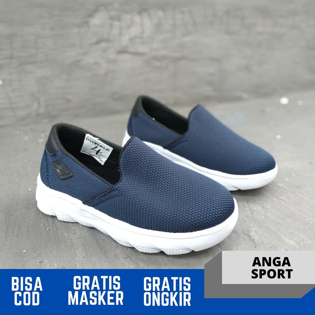 SEPATU ANAK SLIP ON SKECHERS GO WALK SEPATU SLOP KIDS BIRU DONGKER MADE IN VIETNAM