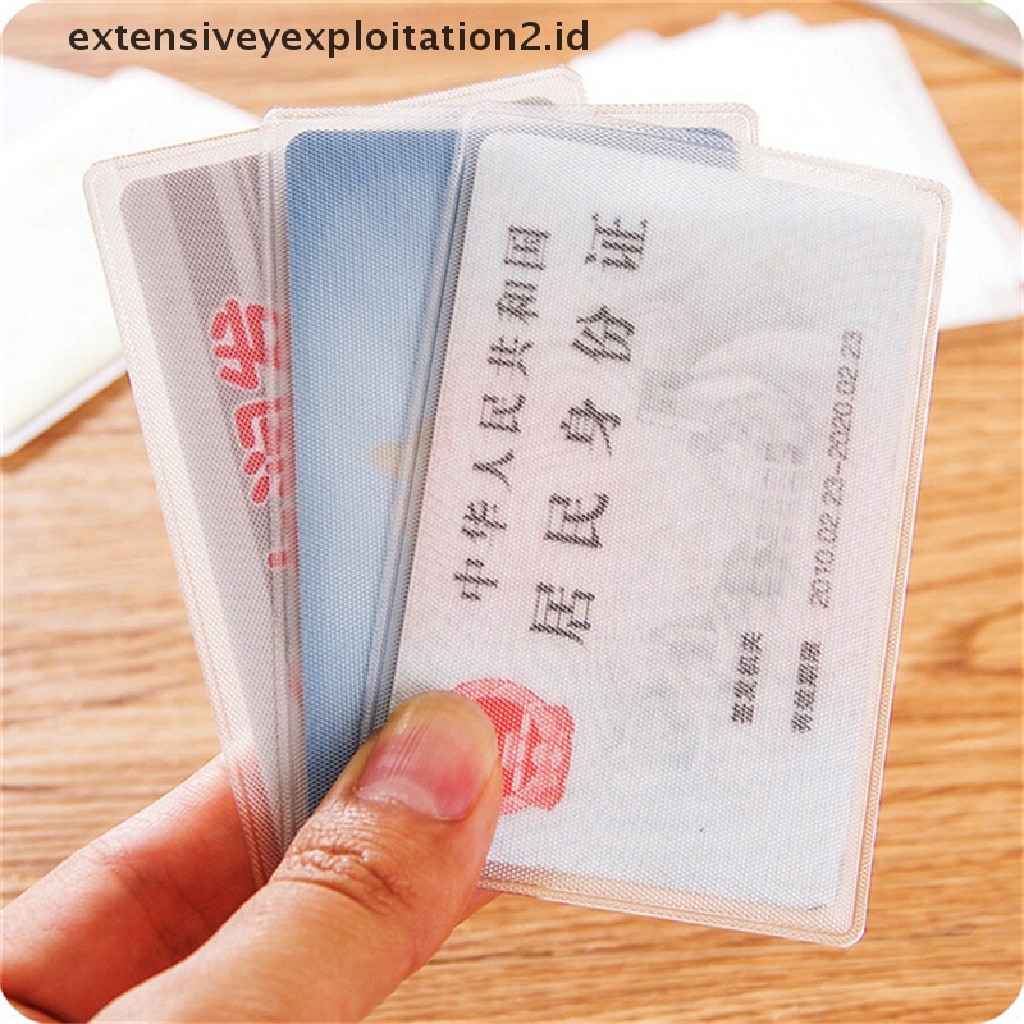 (Hotter) 10pcs Case Holder Kartu Kredit Id Bisnis Frosted Pvc Transparan