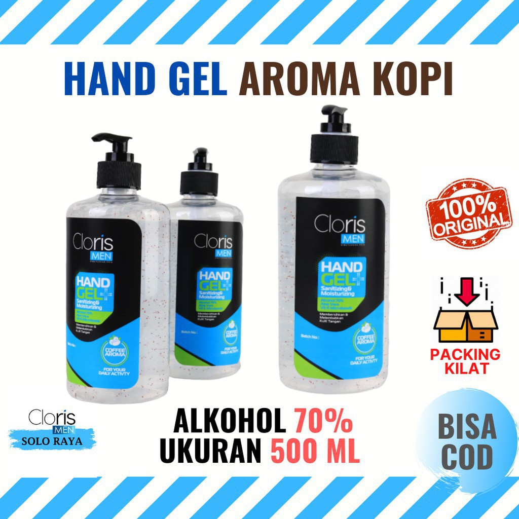 CLORIS MEN HAND GEL HAND SANITIZER GEL AROMA KOPI ALKOHOL 70% CLORISMEN PEMBERSIH TANGAN ORIGINA