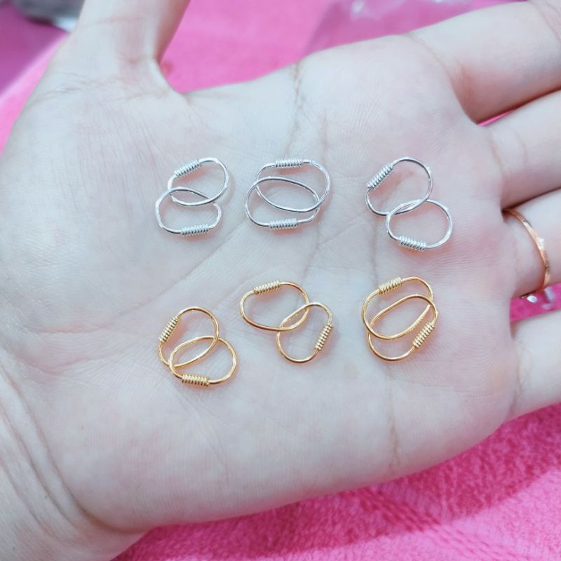 Anting anak bayi perhiasan perak asli 925 lapis emas