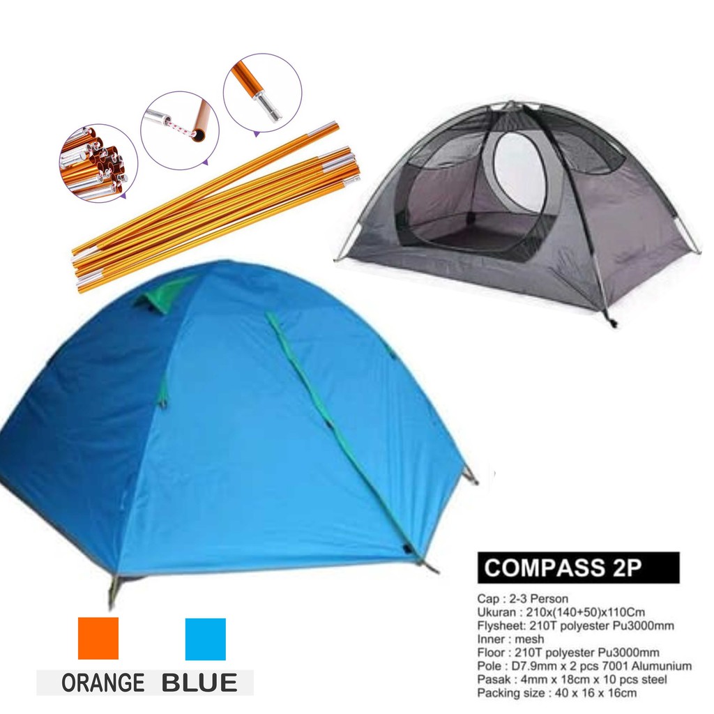 Tenda Camping Ultralight Compass 2p Shopee Indonesia 2562