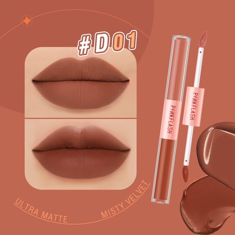 ❤ MEMEY ❤ PINKFLASH Duo Lipgloss | Matte Lip Cream PF-L13