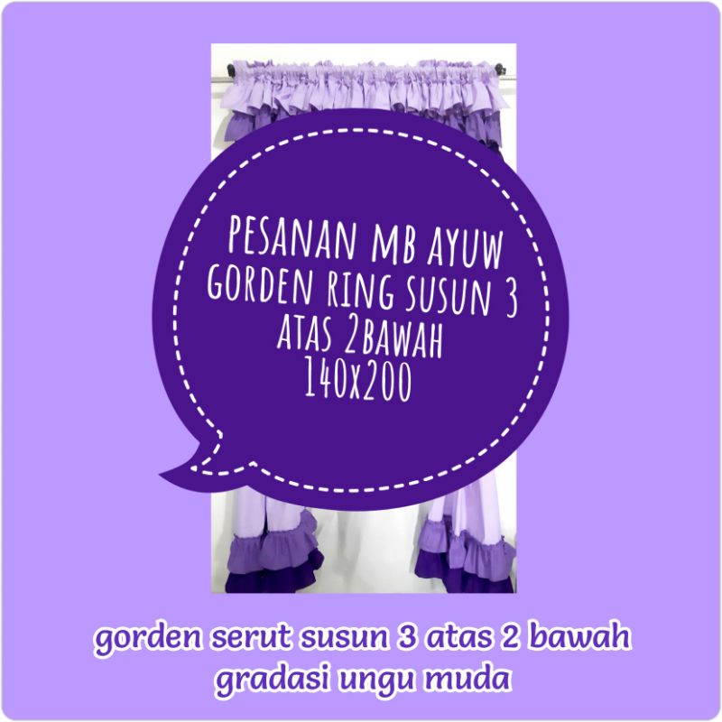 gorden ring susun 3atas2bwh 140x200 gradasi ungu muda