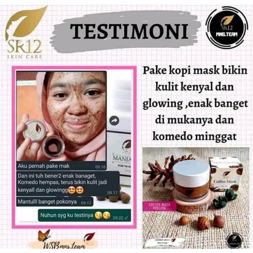 Masker Kopi Coffe Mask SR12 SR 12 Peeling Pelembab Pencerah Penghalus Kulit Kering Wajah Penghilang Bekas Perawatan Jerwat