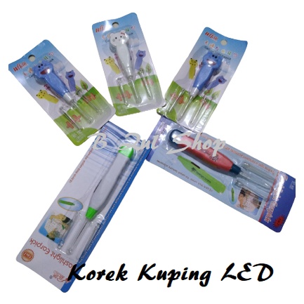 Korek kuping LED/ Pembersih Kuping LED / LED Earpick Karakter / Non Karakter