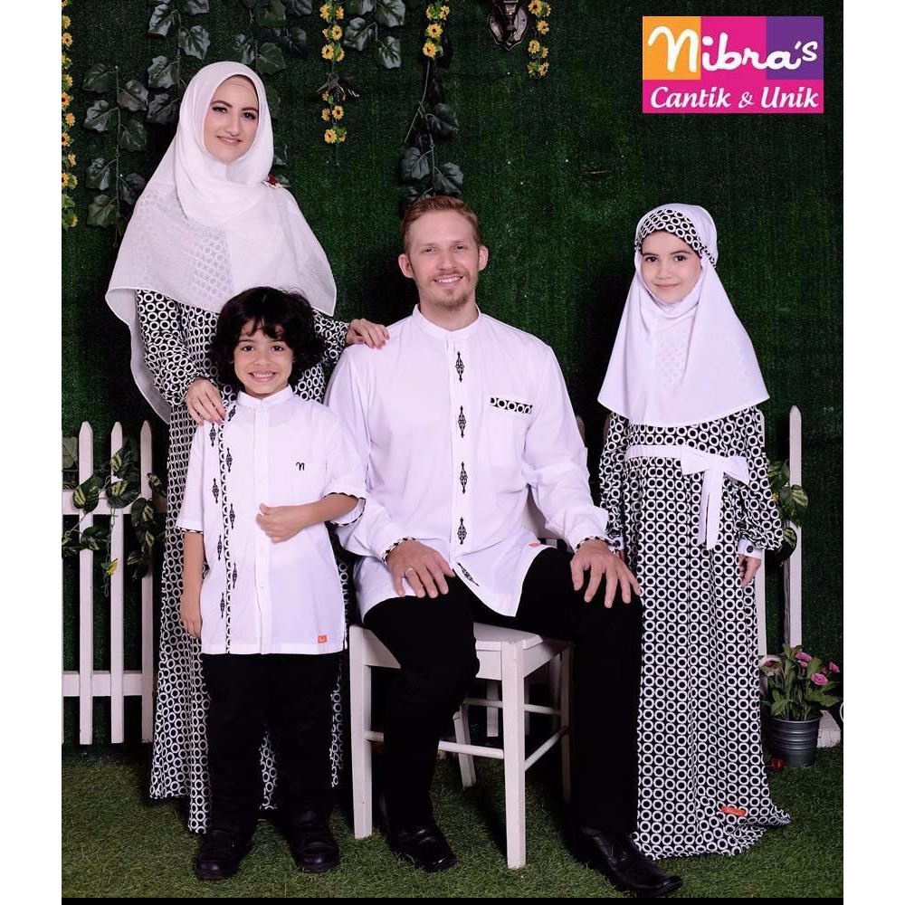 Promo Nibras Sarkel 46 Putih Model Baju Couple Keluarga Seragam Lebaran Keluarga