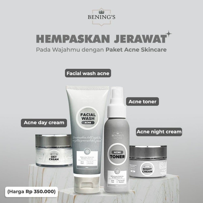 Benings Paket Acne Skincare untuk Jerawat Beruntusan by dr.Oky Pratama/Bening’s Clinic