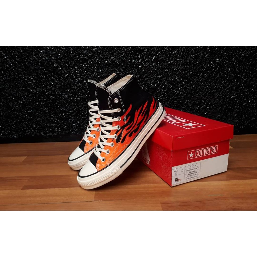 Sepatu Converse Ct 70S HIGH FLAME FIRE PRINT MOTIF API ORIGINAL PREMIUM RED