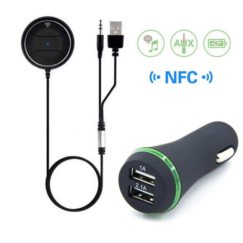 JRBC01 - Wireless Bluetooth NFC Handsfree Audio Receiver Dual USB Port