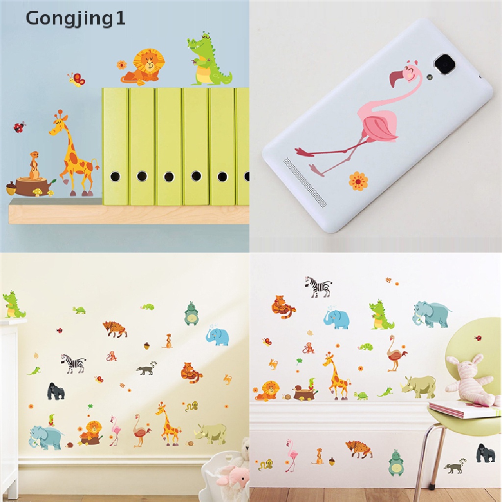 Gongjing1 Stiker Dinding Motif Monyet / Gajah / Kuda Untuk Dekorasi Kamar Anak