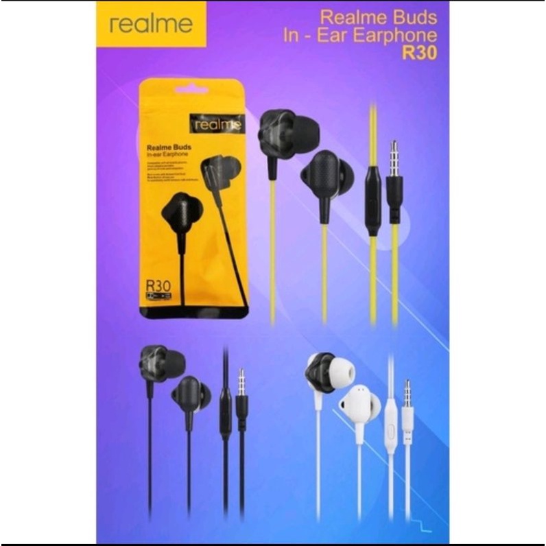 Headset Realme R30 Earphone Realme Buds In-ear Handsfree + Mic