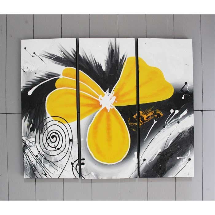  LUkisan Minimalis  Bunga Abstrak Kuning Lukisan  Dinding 