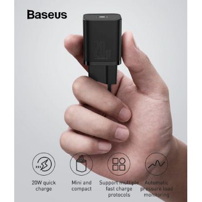 Baseus Super Si Quick Charger 1C 20W EU Sets iPhone 12 Original