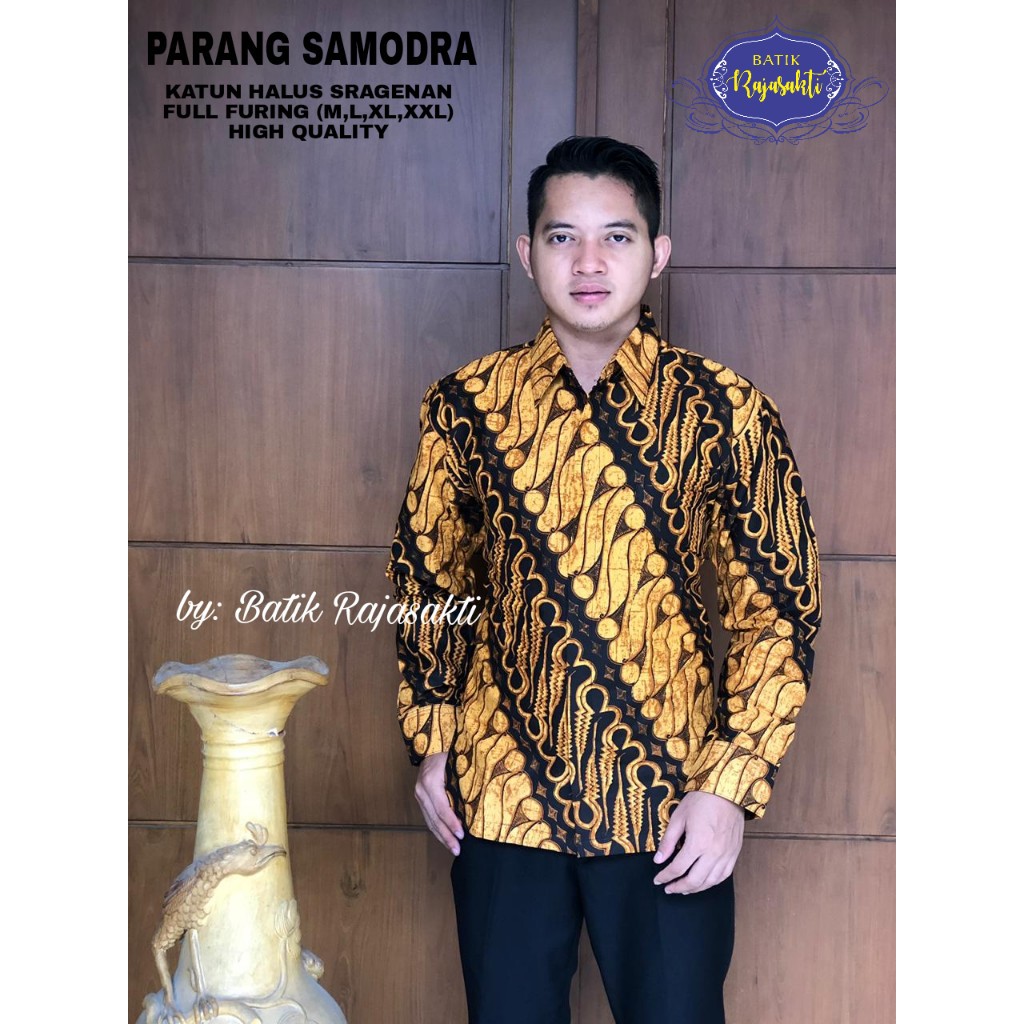 PARANG SAMODRA Kemeja Batik Pria Lengan Panjang Katun Halus FULL FURING Rajasakti