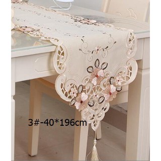 Elegant Lace Table Runner Embroidery Hollow Floral Cloth Home Cafe Wedding Decor Shopee Indonesia