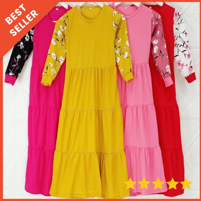 [4-12T] GAMIS ANAK TANGGUNG SUSUN /GAMIS ANAK MODEL SUSUN SERUT REMPEL / GAMIS CANDA ANAK MONALISA