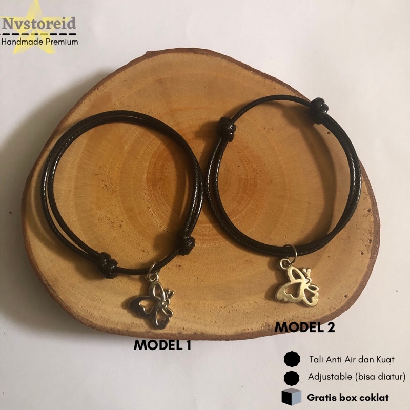 Gelang Kupu-Kupu silver / Gelang Tali Wanita Hits