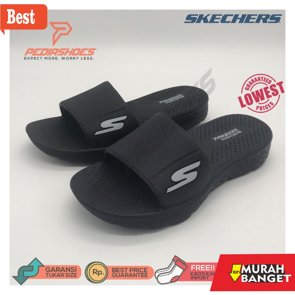 sandal dan sepatu terbaru- Skechers Pria Slide Skechers Original Sepatu Pria Sepatu Skechers Gogamax