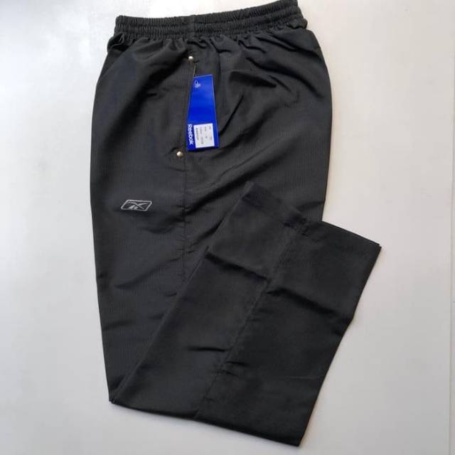 CELANA TRAINING OLAHRAGA panjang Polos Hitam REEBOK (bahan parasut)