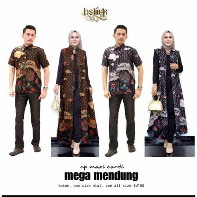 CP MAXI CARDI MEGA MENDUNG Couple Outer Batik Cantik Modern Sarimbit Jumbo Kerja Seragam Big Size OK