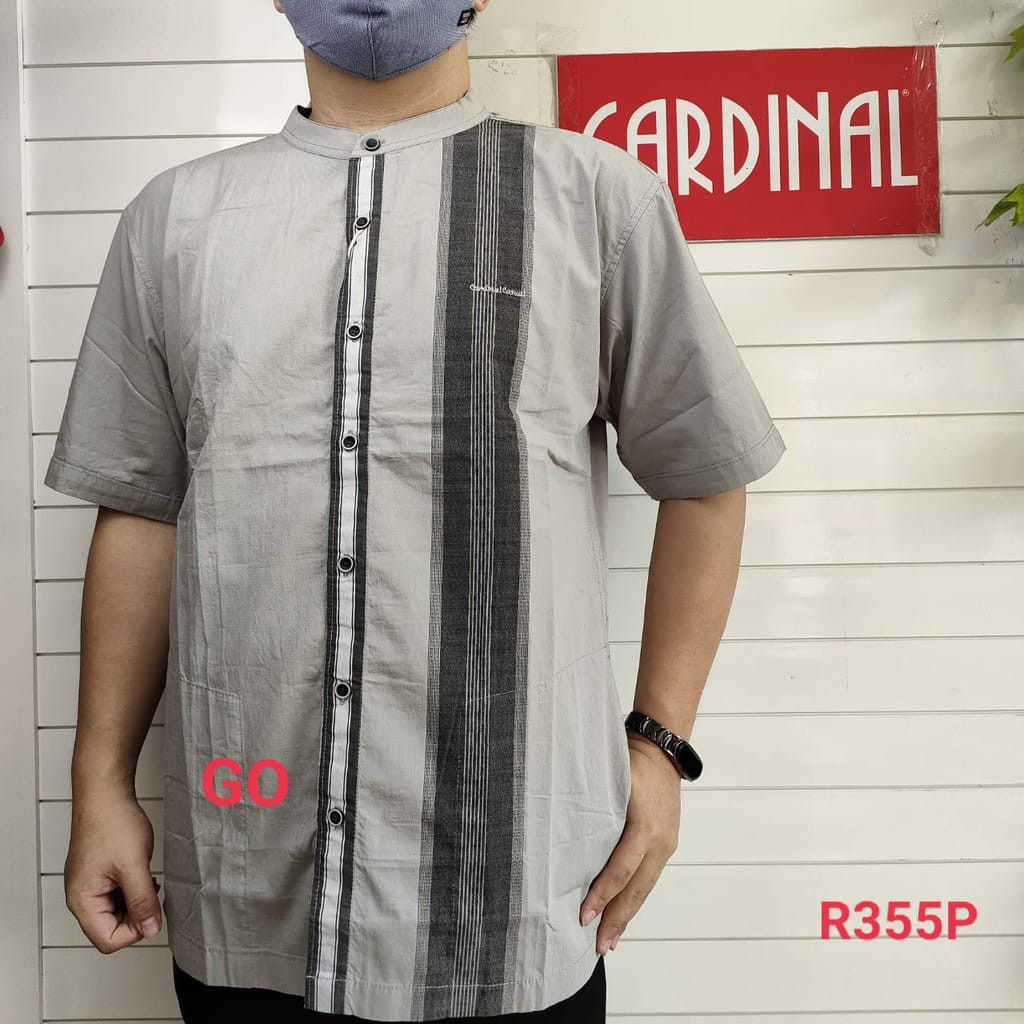 gos CARDINAL KEMEJA KOKO Taqwa Pakaian Pria Original Baju Muslim Salur Lengan Pendek Kekinian