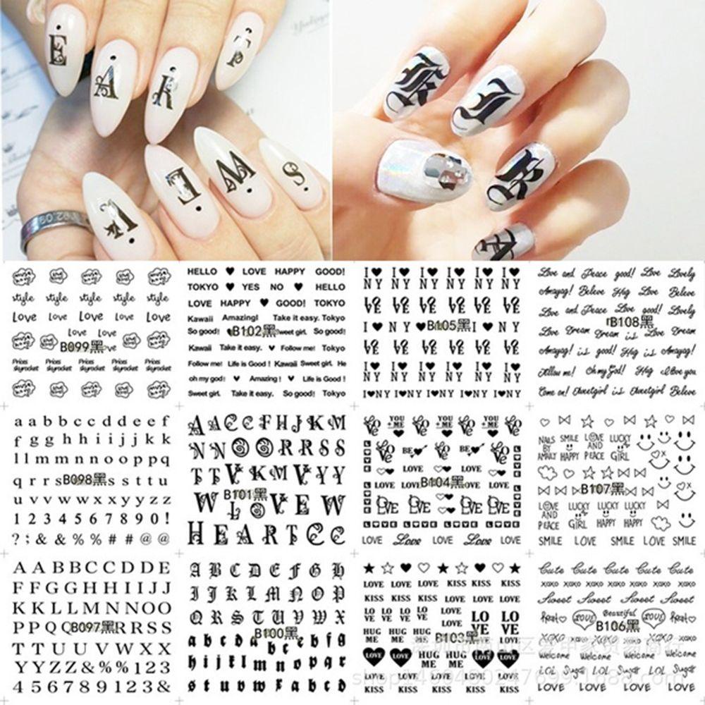 R-flower Nail Art Sticker New 12gaya DIY Beauty Love Text Manicure Decor