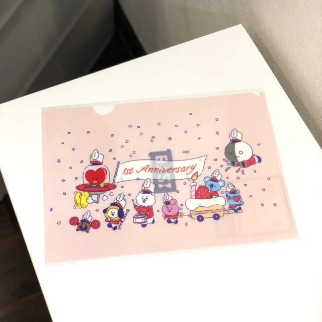 [ready stock] BT21 japan limited edition first anniversary clear file / pp folder (BTS x line)