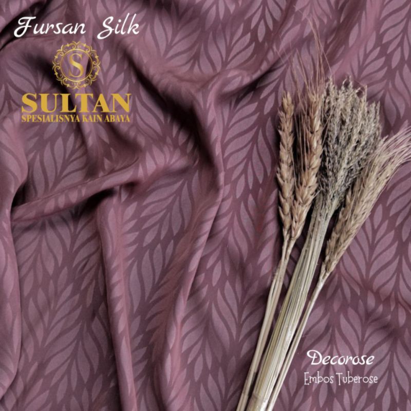 50CM EMBOS TUBEROSE FURUSIYAH SILK DECOROSE KAIN ABAYA SULTAN (MEREK LAMA: FURSAN SILK)