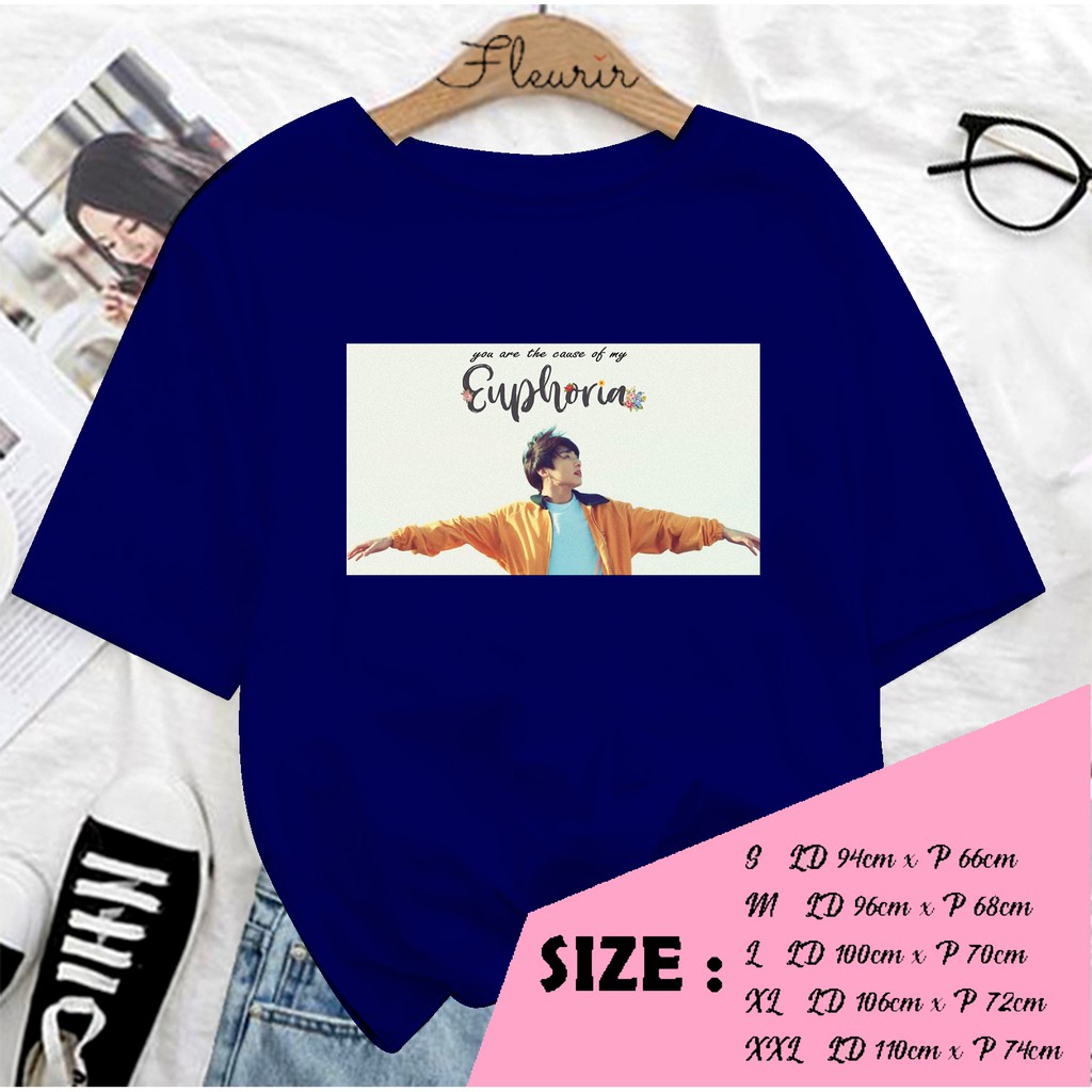 FLEURIR - KAOS EUPHORIA JUNGKOOK WANITA DEWASA LENGAN PENDEK TEE UNISEX WANITA PRIA