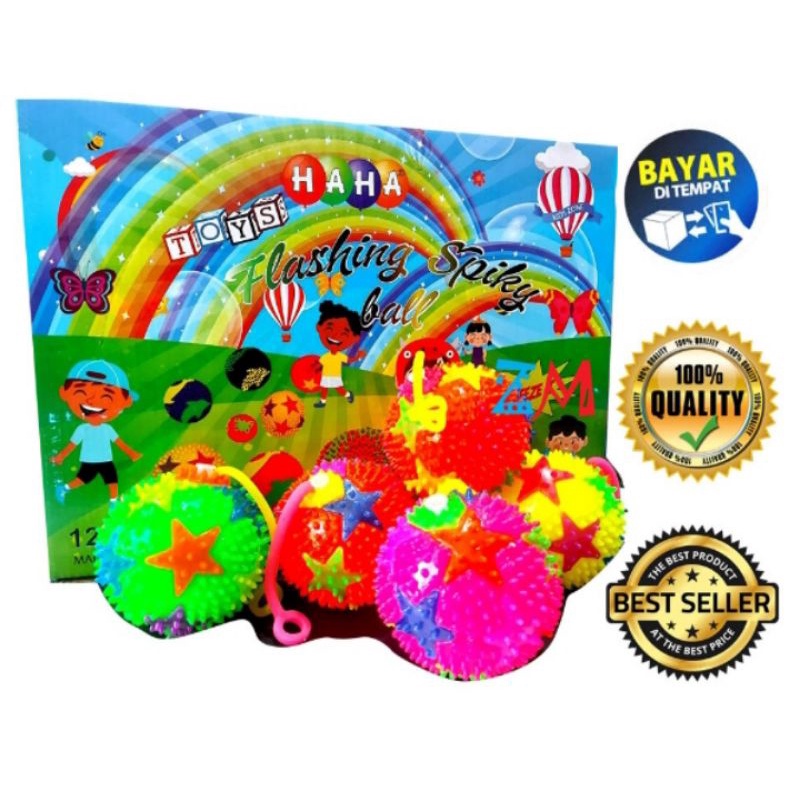 Mainan Bola Duri Nyala Lampu Ubur Ubur Lampu Boneka Pencet Nyala Pencetan Bola Nyala