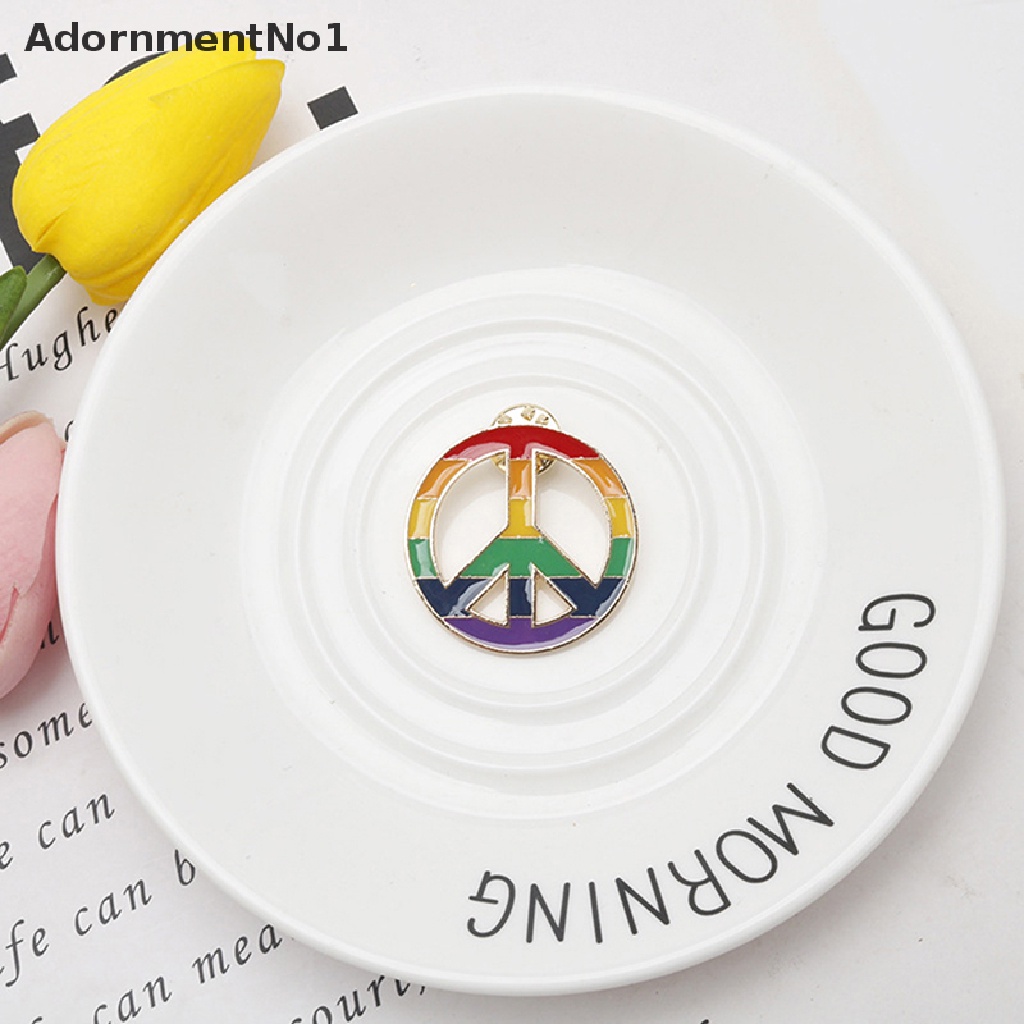 (AdornmentNo1) 1pc Bros / Pin Desain Simbol Peace Gaya Hippie Untuk Aksesoris Kerah Pakaian