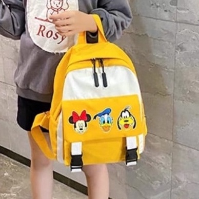 samasuka.shop - Tas Anak Sekolah Perempuan Karakter Disney Mickey Mouse Goofy Donald Bebek Terbaru