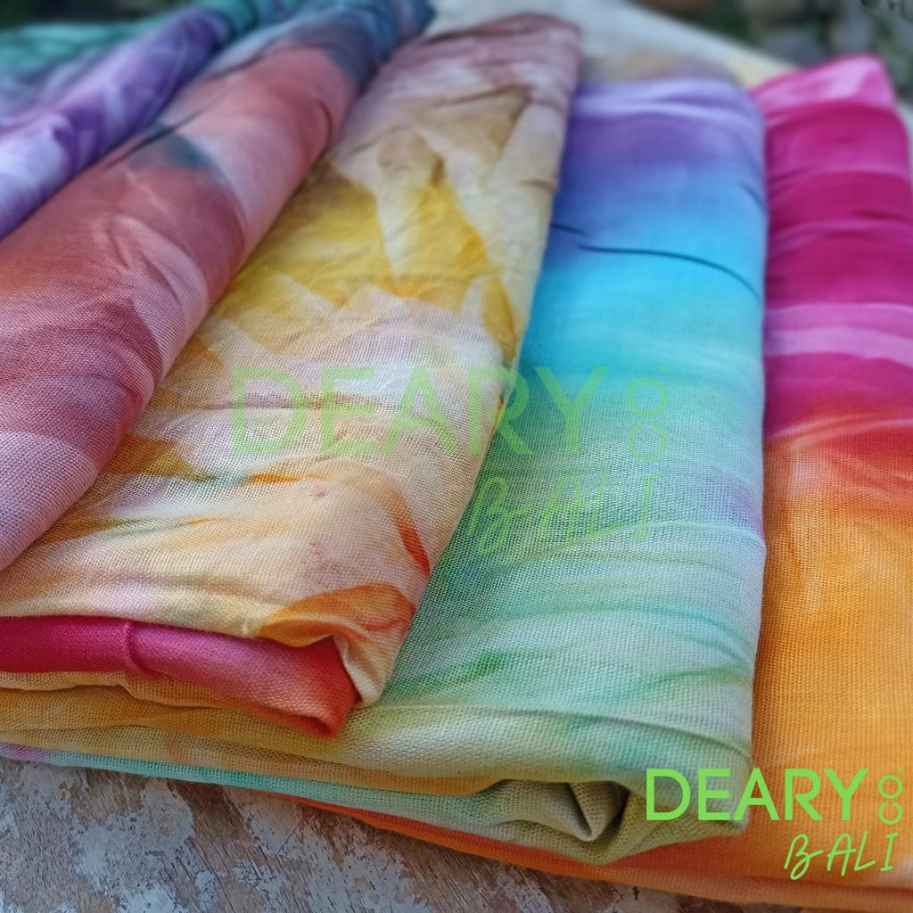 KAIN SARUNG PANTAI BALI TIE DYE PELANGI BAHAN RAYON TIPIS ADEM LEMBUT