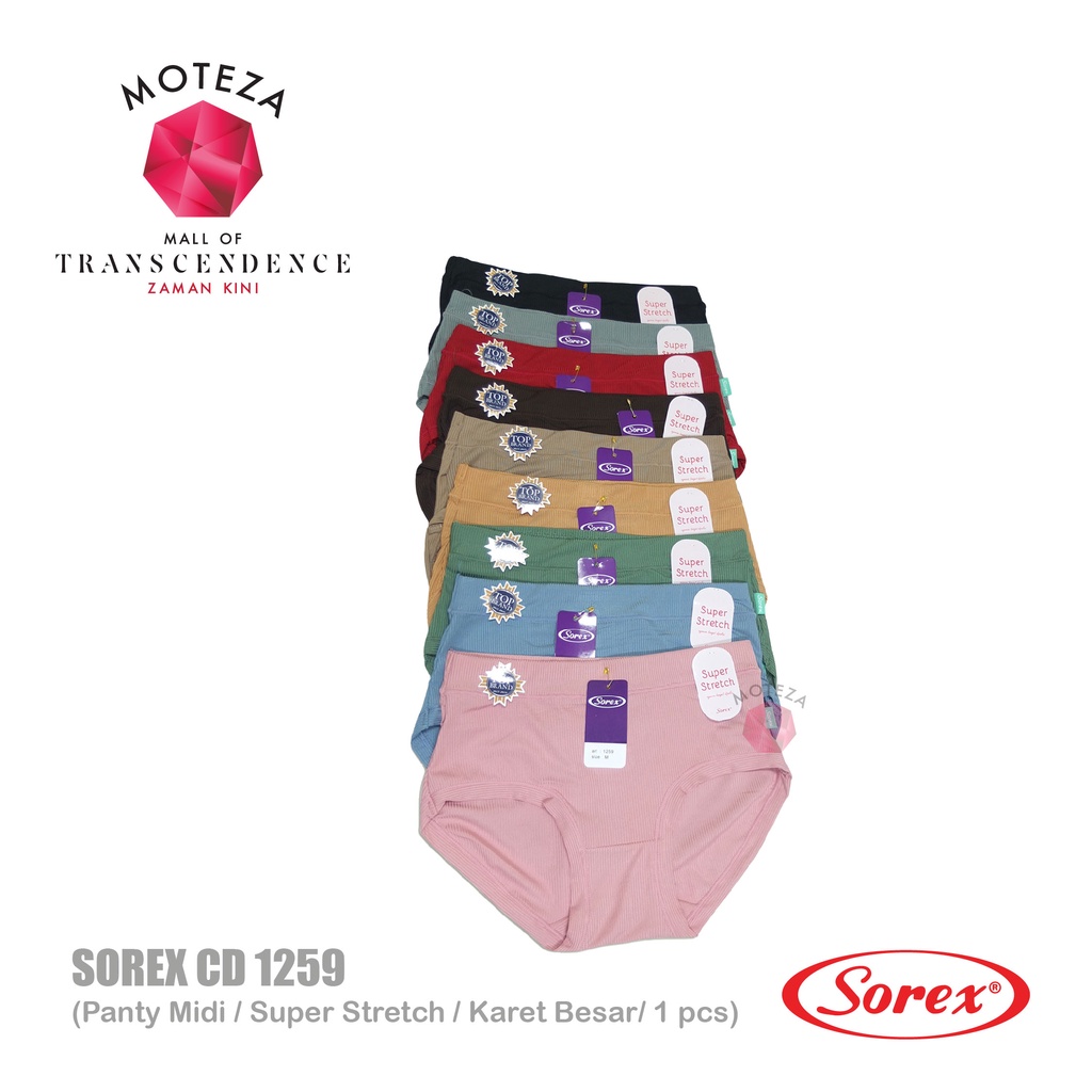 Sorex CD 1259 Celana Dalam Wanita - Midi Panty - Super Stretch Karet Besar - M - XXL