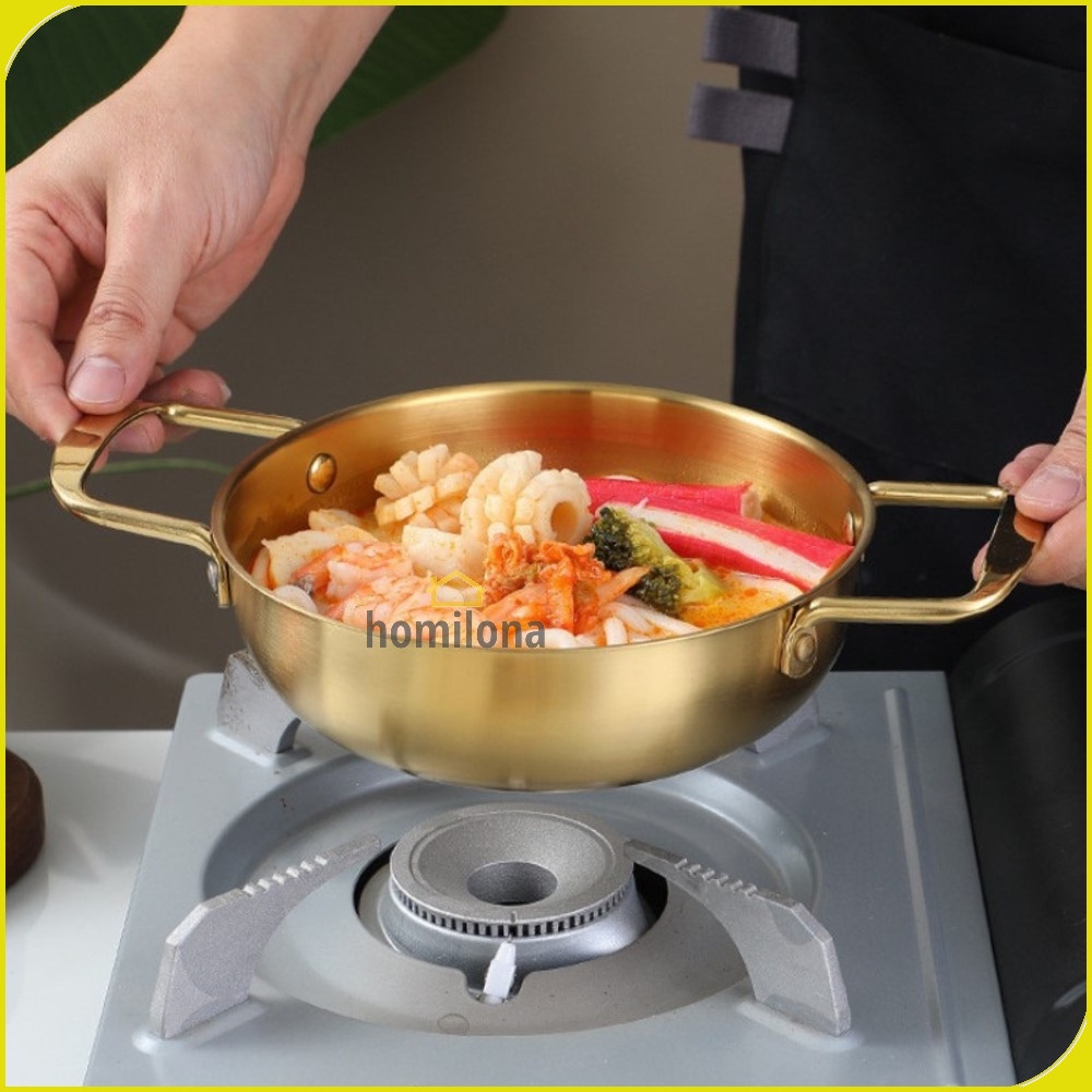 Panci Masak Korean Noodle Soup Pot Stainless Steel 19 21 23 25 cm Corazon KC0408 Gold Silver