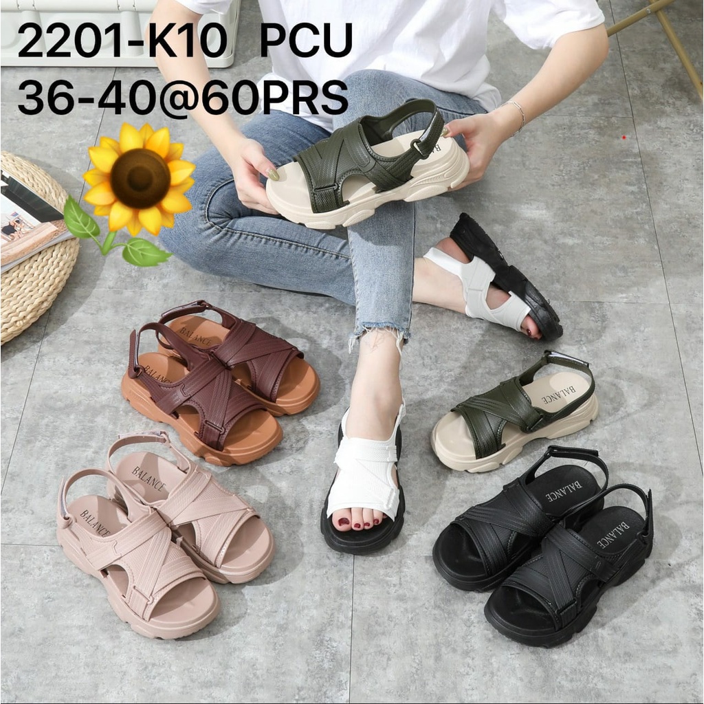 Sandal Karet Jelly Wedges Wanita import Model Terbaru Original Kekinian by AGUNG STYLE Balance 2201-K10