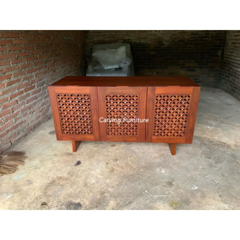 bufet tv minimalis ukir jati meja tv nakas jati