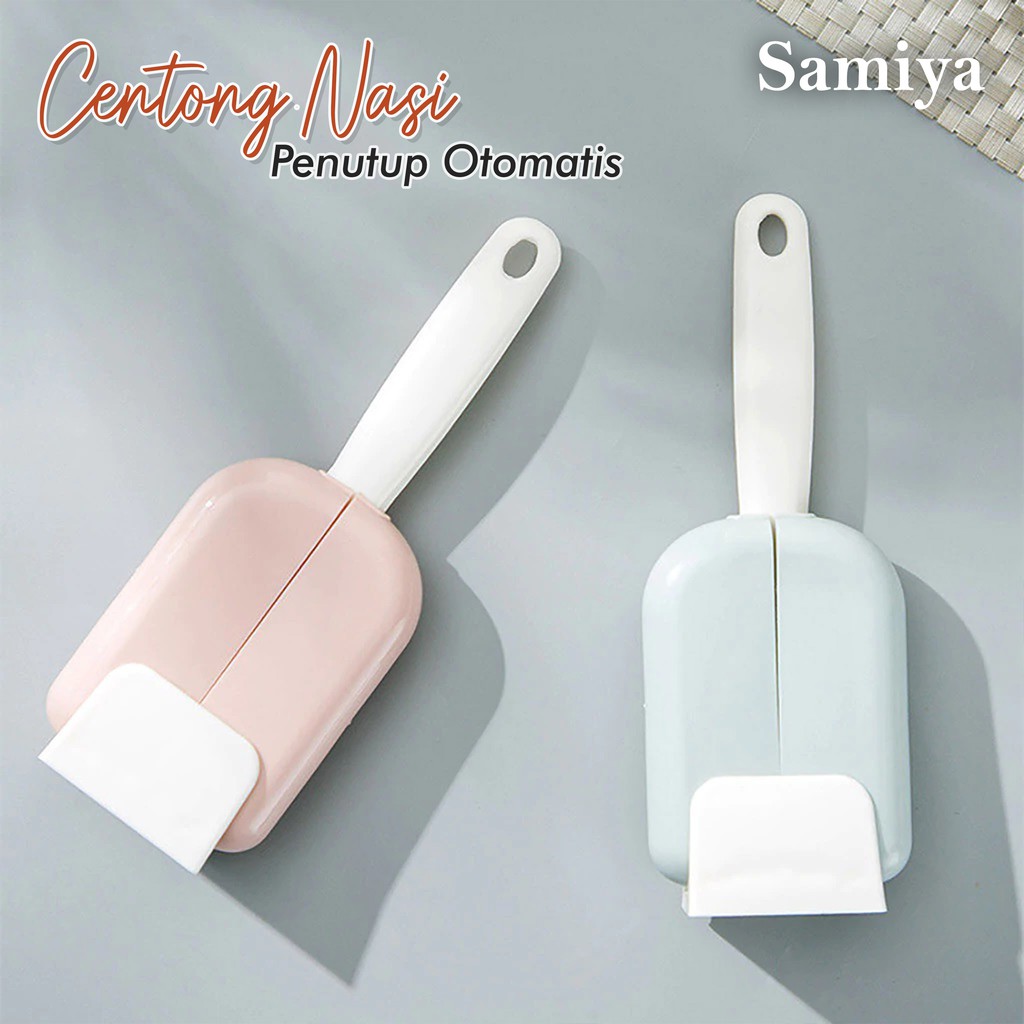 centong nasi penutup otomatis / rice spoon holder stand automatic