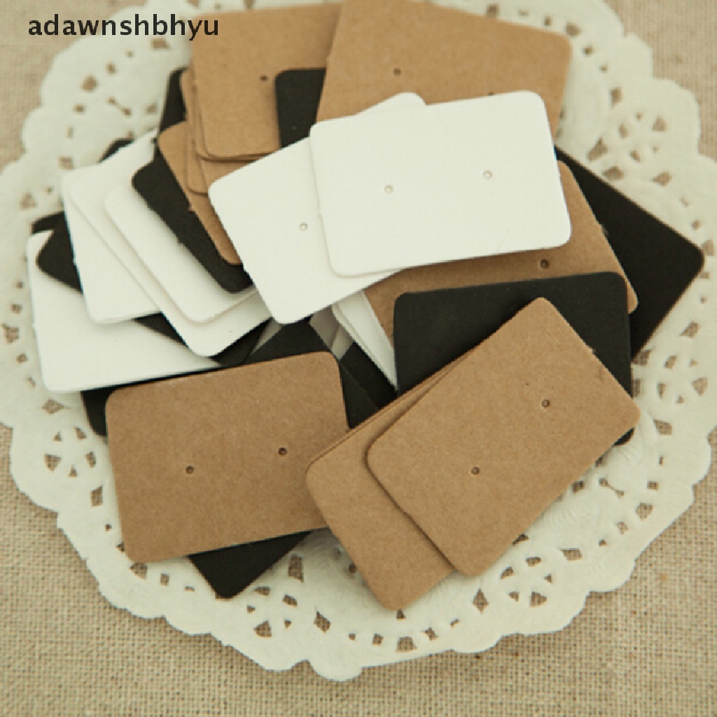 [adawnshbhyu] 50pcs Pro Display Type Earring Ear Studs Holder Gantung Gantung Kertas Kraft Kartu