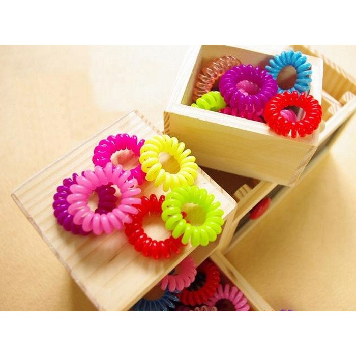 Ikat Rambut Karet Spiral Ikat Rambut Warna Warni Random