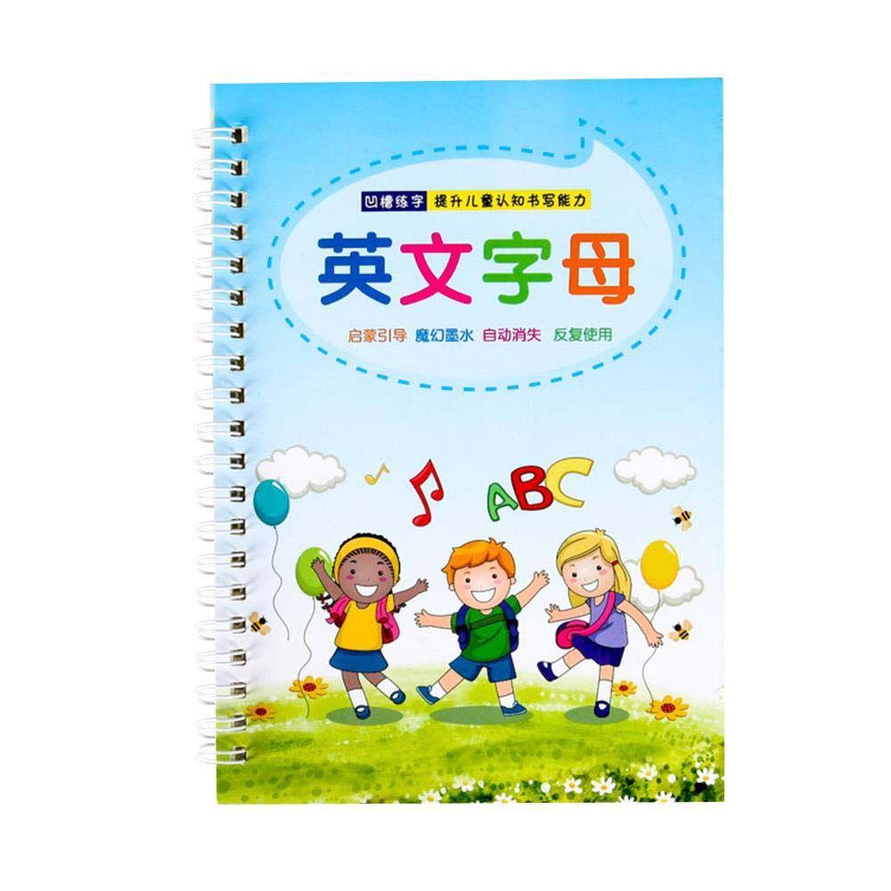 Mxbeauty Buku Copybook Bahasa Inggris Anak Dengan Isi Ulang Pulpen 3-8 Tahun Angka 3D Alur Latihan Lukis Tangan Tulisan Inggris