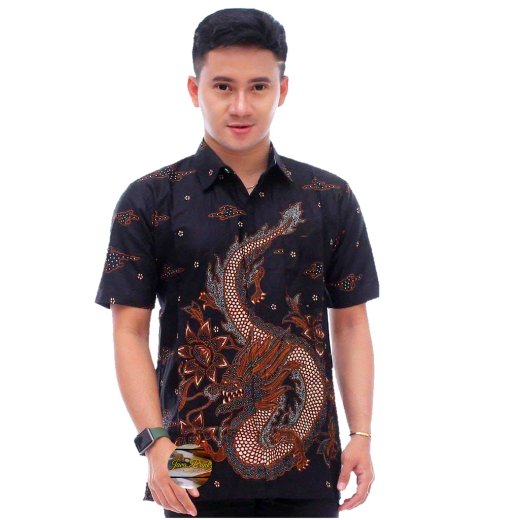 BSWART Batik HRB026 Kenongo Hem Pendek Padi Pekalongan M L XL XXL Batik Pria MURAH Modern Grosir-NO:5