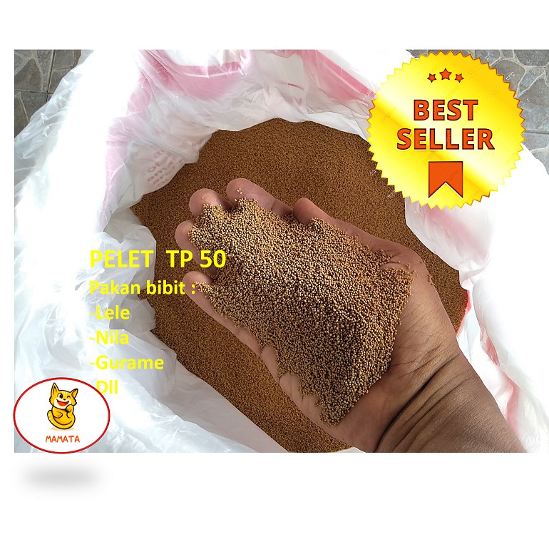PELET TP 50 PAKAN APUNG BIBIT LELE GURAME NILA GABUS CUPANG  repak 500 gr