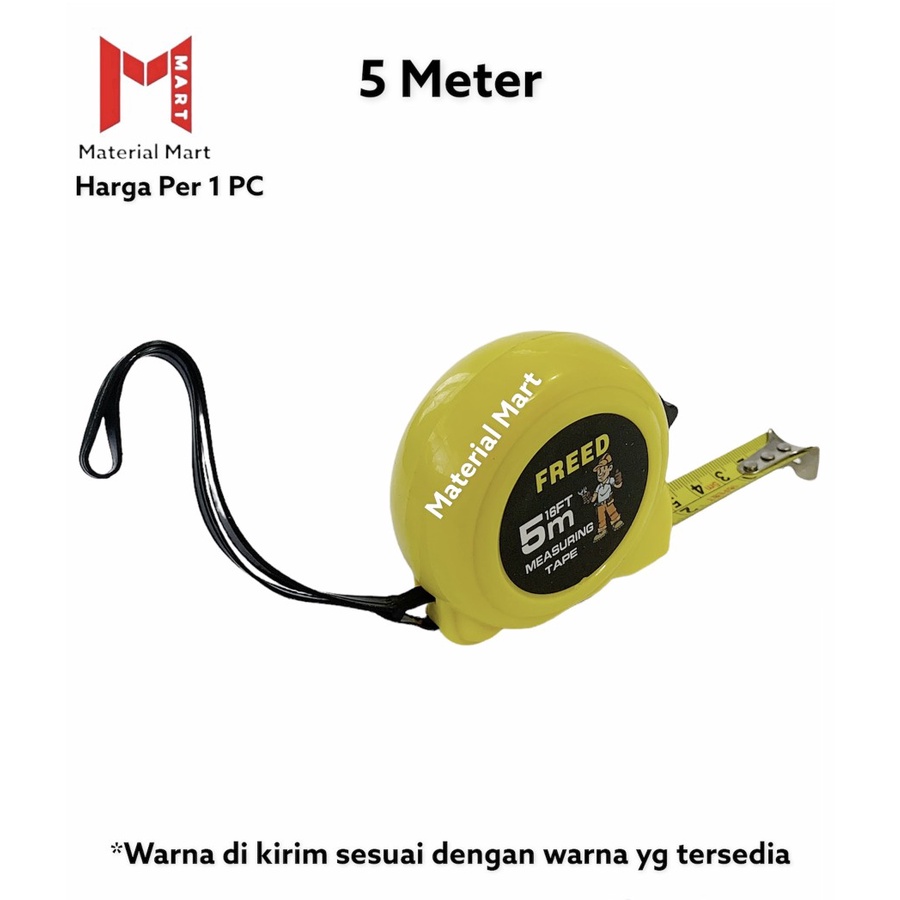 Meteran 5M ABS Murah | Alat Ukur 5 Meter Warna | Meteran 5 M | 5Meter | Material Mart